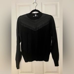 Black lace detail sweater.